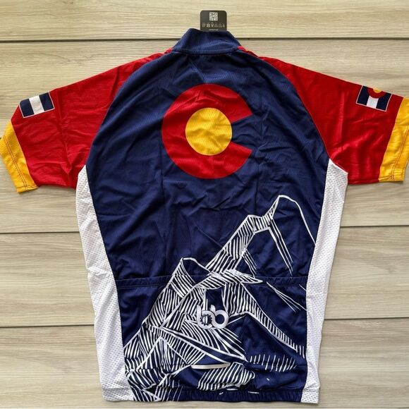 Bicycle Booth Colorado Club Cycling Jersey Blue Large NWT IN PACKAGE - Picture 4 of 7